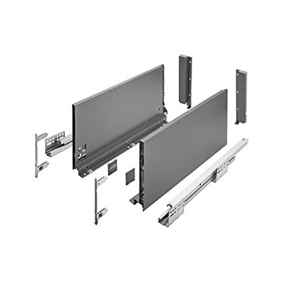 GTV AXIS PRO prowadnice do szuflad z pełnym wysuwem w kolorze antracytowym, nośność do 40 kg, system otwierania i swobodnego dostępu, szerokość: 350 mm, wysokość 200 mm GTV AXIS PRO prowadnice do szuflad z pełnym wysuwem w kolorze antracytowym, nośność do 40 kg, system otwierania i swobodnego dostępu, szerokość: 350 mm, wysokość 200 mm
