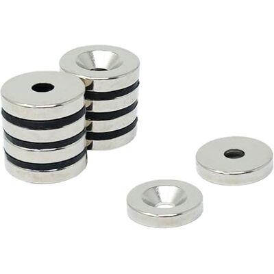 first4magnets Magnes Expert® 20 mm średnicy x 4 mm grubości x 5,2 mm c/zlew magnes neodymowy 6,7 kg pociągnięcie (północny) (opakowanie 2) first4magnets Magnes Expert® 20 mm średnicy x 4 mm grubości x 5,2 mm c/zlew magnes neodymowy 6,7 kg pociągnięcie (północny) (opakowanie 2)