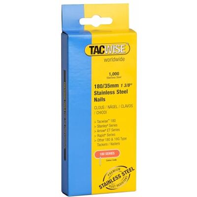 Tacwise 1068 gwoździe ze stali nierdzewnej 180/35 mm, 18 g, 1000 sztuk Tacwise 1068 gwoździe ze stali nierdzewnej 180/35 mm, 18 g, 1000 sztuk