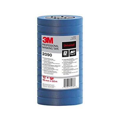 3M Profesjonalna taśma maskująca 2090, uniwersalna powierzchnia, 12 rolek, 18 mm x 50 m, odporna na promieniowanie UV, wodoodporna, do malowania i dekoracji wewnątrz i na zewnątrz 3M Profesjonalna taśma maskująca 2090, uniwersalna powierzchnia, 12 rolek, 18 mm x 50 m, odporna na promieniowanie UV, wodoodporna, do malowania i dekoracji wewnątrz i na zewnątrz