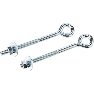 Merriway BH03591 Zestaw 2 śrub do oczu z nakrętkami i podkładkami M6 x 100 mm srebrny odcień Merriway BH03591 Zestaw 2 śrub do oczu z nakrętkami i podkładkami M6 x 100 mm srebrny odcień