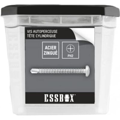 Scell-it , samokazyjna śruba ESSBOX, biała ocynkowana, głowica cylindryczna, odcisk PH, Ø4,2 mm x 19 mm, pudełko 1000, EX-94702142019, łuski sześciokątne, zdejmowane pokrywy, pudełka do układania w Scell-it , samokazyjna śruba ESSBOX, biała ocynkowana, głowica cylindryczna, odcisk PH, Ø4,2 mm x 19 mm, pudełko 1000, EX-94702142019, łuski sześciokątne, zdejmowane pokrywy, pudełka do układania w