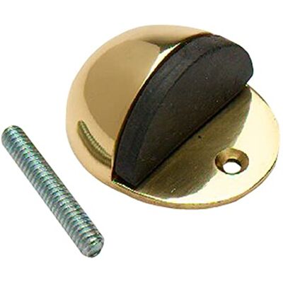 Merriway BH05701 50 mm (2 cale) montowany na podłodze owalny stoper do drzwi, polerowany mosiądz Merriway BH05701 50 mm (2 cale) montowany na podłodze owalny stoper do drzwi, polerowany mosiądz