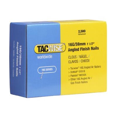 Tacwise 0770 Gwoździe kątowe 16G/38 mm pudełko 2500 sztuk, srebrne Tacwise 0770 Gwoździe kątowe 16G/38 mm pudełko 2500 sztuk, srebrne