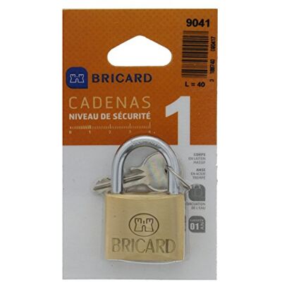 Bricard 9041 kłódka mosiądz klasyczna 40 mm HENKEL normalna Bricard 9041 kłódka mosiądz klasyczna 40 mm HENKEL normalna
