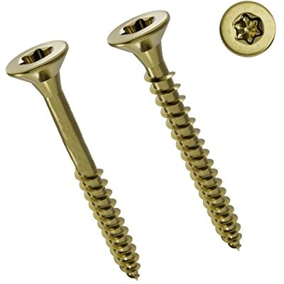 PARCO Śruby wielofunkcyjne do płyt wiórowych 4,0 x 40 mm, z łbem stożkowym, pełne bieżniki, ocynkowane żółte, TORX, 500 sztuk PARCO Śruby wielofunkcyjne do płyt wiórowych 4,0 x 40 mm, z łbem stożkowym, pełne bieżniki, ocynkowane żółte, TORX, 500 sztuk