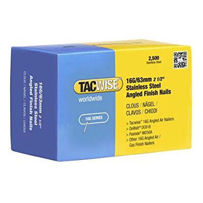 Tacwise Gwoździe ze stali nierdzewnej kątowe 16G/63 mm, 2500 sztuk, 1226 Tacwise Gwoździe ze stali nierdzewnej kątowe 16G/63 mm, 2500 sztuk, 1226