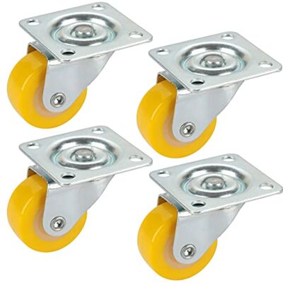 Dörner + Helmer Zestaw kółek skrętnych (4 x kółka obrotowe + śruby, 30 x 14 mm, żółty poliuretan, nośność 20 kg/rolka) 450128 Dörner + Helmer Zestaw kółek skrętnych (4 x kółka obrotowe + śruby, 30 x 14 mm, żółty poliuretan, nośność 20 kg/rolka) 450128