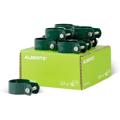 Alberts 855345 Obejma do rozpórek ocynkowana, zielona, powlekana tworzywem sztucznym średnica obejmy 38 mm zestaw 10 szt. Alberts 855345 Obejma do rozpórek ocynkowana, zielona, powlekana tworzywem sztucznym średnica obejmy 38 mm zestaw 10 szt.