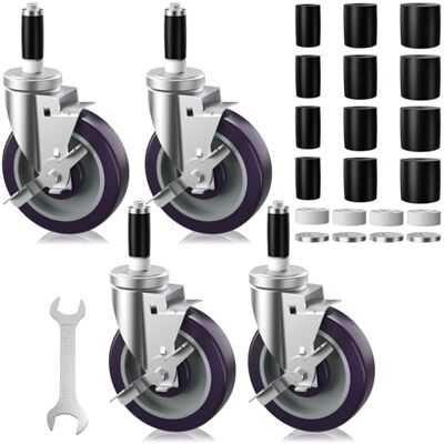 OK5STAR 5 Inch Expanding Stem Caster Wheels Set of 4 for Table Legs, Expandable Stem Caster All with Brake Fit 7/8", 1", 1-1/2" and 1-5/8" Inner Diameter Tube Leg Adapter Caster OK5STAR 5 Inch Expanding Stem Caster Wheels Set of 4 for Table Legs, Expandable Stem Caster All with Brake Fit 7/8", 1", 1-1/2" and 1-5/8" Inner Diameter Tube Leg Adapter Caster