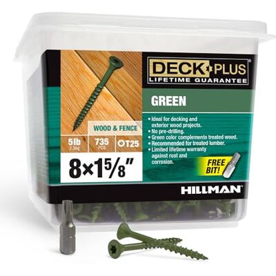 Deck Plus HILLMAN FASTENERS 48398 5 LB 8x1-5/8 Śruba pokładowa Deck Plus HILLMAN FASTENERS 48398 5 LB 8x1-5/8 Śruba pokładowa