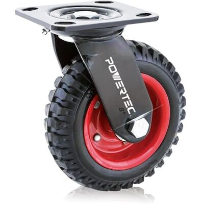 POWERTEC Kółko przemysłowe o dużej wytrzymałości 17051 V, 8 cali, 1 szt., obrotowe, 1 szt., 20 cm POWERTEC Kółko przemysłowe o dużej wytrzymałości 17051 V, 8 cali, 1 szt., obrotowe, 1 szt., 20 cm