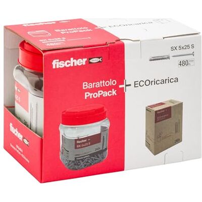 Fischer RefillPack 480 kołków SX 5 x 25 ze śrubą Fischer RefillPack 480 kołków SX 5 x 25 ze śrubą