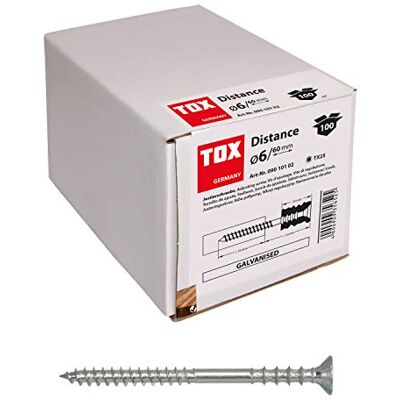 TOX Odległość śruby regulacyjnej – 6 x 80 mm – bezstopniowa regulacja z dokładnością do milimetra – 100 ocynkowanych śrub regulacyjnych – 9010104 TOX Odległość śruby regulacyjnej – 6 x 80 mm – bezstopniowa regulacja z dokładnością do milimetra – 100 ocynkowanych śrub regulacyjnych – 9010104