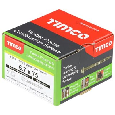 TimCo Wkręt do drewna, z łbem sześciokątnym, zielony, 6,7 x 75 cm, pudełko 50 sztuk TimCo Wkręt do drewna, z łbem sześciokątnym, zielony, 6,7 x 75 cm, pudełko 50 sztuk