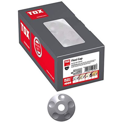 TOX Flexi Cap, niezawodna ochrona przed deszczem i rozpryskami wody, atrakcyjny wygląd, np. do mocowania rur spustowych, łatwy montaż, M10x40, 50 sztuk, 072100361 TOX Flexi Cap, niezawodna ochrona przed deszczem i rozpryskami wody, atrakcyjny wygląd, np. do mocowania rur spustowych, łatwy montaż, M10x40, 50 sztuk, 072100361