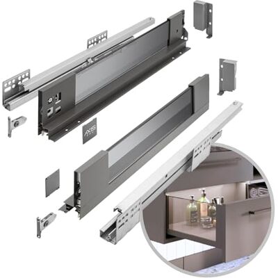 GTV System szuflad AXIS PRO szuflada ze szklanymi bokami szuflada system szuflad wysokość: 84 mm, długość: 400 mm antracyt ze szkłem dymnym GTV System szuflad AXIS PRO szuflada ze szklanymi bokami szuflada system szuflad wysokość: 84 mm, długość: 400 mm antracyt ze szkłem dymnym