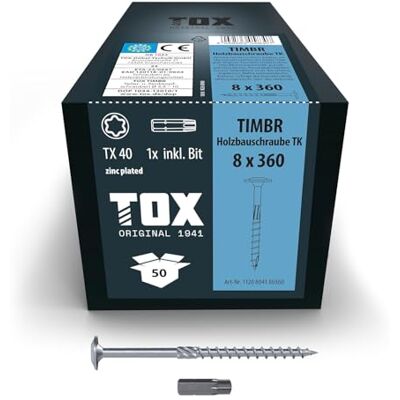 Tox TIMBR 8,0 x 360 TK - Śruby Tox TIMBR 8,0 x 360 TK - Śruby