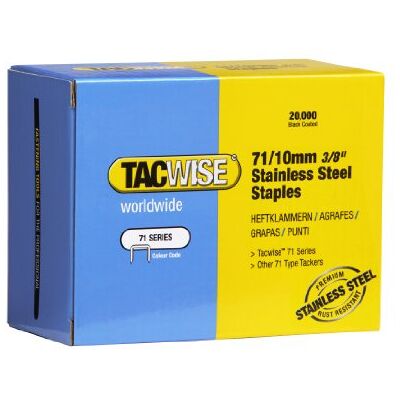 Tacwise 0375 klamry ze stali nierdzewnej (71/10 mm, 20 000 sztuk w opakowaniu) Tacwise 0375 klamry ze stali nierdzewnej (71/10 mm, 20 000 sztuk w opakowaniu)