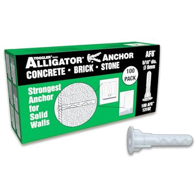 TOGGLER Kołek kołnierzowy AF8 (ø otwór 8 mm, do masywnych materiałów budowlanych/płyt gipsowo-kartonowych, długość kołka 40 mm, 100 sztuk) 13102 TOGGLER Kołek kołnierzowy AF8 (ø otwór 8 mm, do masywnych materiałów budowlanych/płyt gipsowo-kartonowych, długość kołka 40 mm, 100 sztuk) 13102