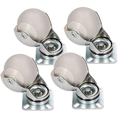 KOTARBAU 5907465906722 4 szt. kółka meblowe, srebrne, 50 mm KOTARBAU 5907465906722 4 szt. kółka meblowe, srebrne, 50 mm