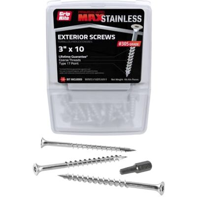 Grip-Rite Grip Rite MAXS310DS3051#25,4 x 7,6 cm. Śruba z łbem walcowym ze stali nierdzewnej 305 (1 funta) Grip-Rite Grip Rite MAXS310DS3051#25,4 x 7,6 cm. Śruba z łbem walcowym ze stali nierdzewnej 305 (1 funta)