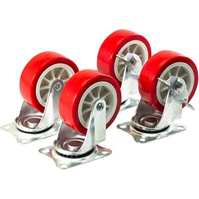 Amtech S5675 zestaw rolek obrotowych 4 x 3 cale (75 mm), kółka do mebli przeprowadzkowych o nośności 200 kg, bez oznaczenia Amtech S5675 zestaw rolek obrotowych 4 x 3 cale (75 mm), kółka do mebli przeprowadzkowych o nośności 200 kg, bez oznaczenia