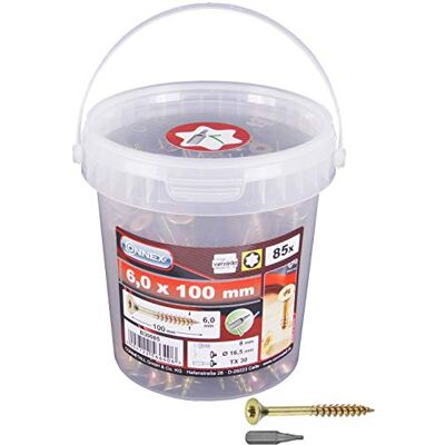 CON B30085 - Narzędzia - Zestaw 85 śrub Torx, do płyty wiórowej, zawiera żółtą galwanizowaną końcówkę 6 x 100 mm CON B30085 - Narzędzia - Zestaw 85 śrub Torx, do płyty wiórowej, zawiera żółtą galwanizowaną końcówkę 6 x 100 mm