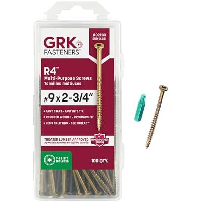 GRK Fasteners 02103 R4#9 x 2-3/4" Screws 100CT GRK Fasteners 02103 R4#9 x 2-3/4" Screws 100CT