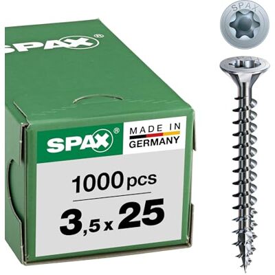 SPAX Śruba uniwersalna, 3,5 x 25 mm, 1000 sztuk, T-STAR plus, łeb wpuszczany, pełny gwint, 4CUT, WIROX A3J, 1191010350255 SPAX Śruba uniwersalna, 3,5 x 25 mm, 1000 sztuk, T-STAR plus, łeb wpuszczany, pełny gwint, 4CUT, WIROX A3J, 1191010350255