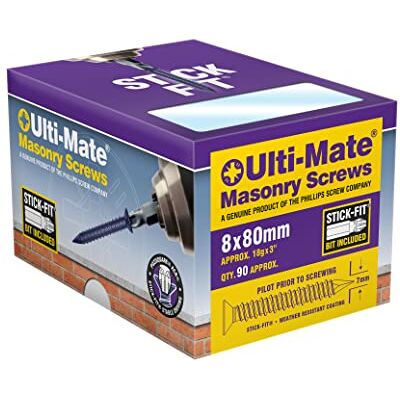 Ulti-Mate Śruby do betonu/muru 8,0 x 80 mm (pudełko 90 szt.) Ulti-Mate Śruby do betonu/muru 8,0 x 80 mm (pudełko 90 szt.)