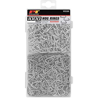 PERFORMANCE TOOL W5230 1000 szt. stalowy pierścień wieprzowy do: tapicerki, ogrodzenia, rzemiosła, liny, sznurków bungee, zamknięć toreb, garnków krabowych, mebli i wielu innych PERFORMANCE TOOL W5230 1000 szt. stalowy pierścień wieprzowy do: tapicerki, ogrodzenia, rzemiosła, liny, sznurków bungee, zamknięć toreb, garnków krabowych, mebli i wielu innych