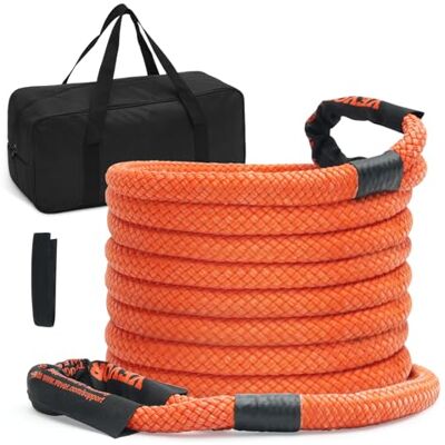 VEVOR 25 mm x 9 m lina holownicza 17237 kg, wysokowydajny pas holowniczy offroad, bardzo wytrzymały pas górski o energii 30% elastyczności, do jeepów, ciężarówek, ATV, UTV, SUV, traktorów VEVOR 25 mm x 9 m lina holownicza 17237 kg, wysokowydajny pas holowniczy offroad, bardzo wytrzymały pas górski o energii 30% elastyczności, do jeepów, ciężarówek, ATV, UTV, SUV, traktorów