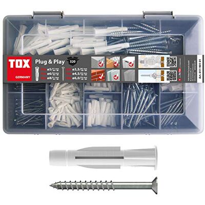 TOX 1190101 Plug and Play Walizka Asortymentowa, 320 Części z Kołkami Uniwersalnymi Trika 5 x 31 mm, 6 x 36 mm, 8 x 51 mm TOX 1190101 Plug and Play Walizka Asortymentowa, 320 Części z Kołkami Uniwersalnymi Trika 5 x 31 mm, 6 x 36 mm, 8 x 51 mm