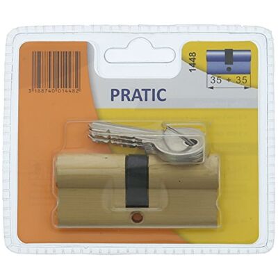 Bricard Pratic 35 + 35, 1448 cylinder z mosiądzu, podwójne wejście, poziom bezpieczeństwa 1, 3 klucze, 2 lata gwarancji, przewodność korozji Bricard Pratic 35 + 35, 1448 cylinder z mosiądzu, podwójne wejście, poziom bezpieczeństwa 1, 3 klucze, 2 lata gwarancji, przewodność korozji