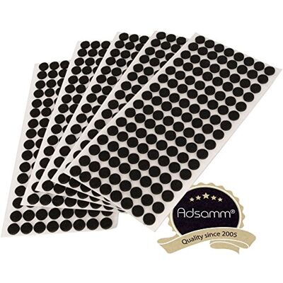Adsamm ® / 640 x samoprzylepne podkładki filcowe/czarne/ø 12 mm/okrągłe/do mebli z filcu o grubości 3,5 mm/podkładki do mebli i podłóg Adsamm ® / 640 x samoprzylepne podkładki filcowe/czarne/ø 12 mm/okrągłe/do mebli z filcu o grubości 3,5 mm/podkładki do mebli i podłóg
