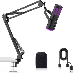 Ortizan Mikrofon do gier USB, mikrofon pojemnościowy do komputerów PC, PS4/5 i Mac, mikrofon podcastowy z redukcją szumów, wyciszanie, pogłos, monitorowanie, regulowane ramię, filtr do strumieniowania Ortizan Mikrofon do gier USB, mikrofon pojemnościowy do komputerów PC, PS4/5 i Mac, mikrofon podcastowy z redukcją szumów, wyciszanie, pogłos, monitorowanie, regulowane ramię, filtr do strumieniowania