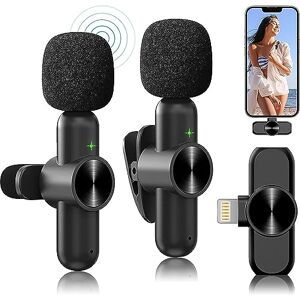 Hefty Lavalier bezprzewodowy mikrofon do iOS, bezprzewodowy mini mikrofon do nagrywania, streamingu na żywo, YouTube, TikTok, Facebook, redukcja szumów, Plug & Play, nie wymaga aplikacji i Bluetooth Hefty Lavalier bezprzewodowy mikrofon do iOS, bezprzewodowy mini mikrofon do nagrywania, streamingu na żywo, YouTube, TikTok, Facebook, redukcja szumów, Plug & Play, nie wymaga aplikacji i Bluetooth
