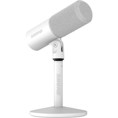 Shure Mikrofon MV6 USB-C do gier i streamingu (Gen 2), biały Profesjonalny mikrofon USB-C dla początkujących do nagrywania, z podstawką i kablem, obsługujący aplikacje MOTIV Shure Mikrofon MV6 USB-C do gier i streamingu (Gen 2), biały Profesjonalny mikrofon USB-C dla początkujących do nagrywania, z podstawką i kablem, obsługujący aplikacje MOTIV