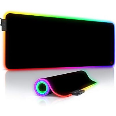 CSL-Computer Titanwolf gamingowa podkładka pod mysz RGB, podkładka na biurko, 800 x 300 mm, XXL podkładka pod mysz, LED, wielokolorowa, 11 trybów oświetlenia, 7 kolorów LED, plus 4 tryby efektu, zmywalna, czarna CSL-Computer Titanwolf gamingowa podkładka pod mysz RGB, podkładka na biurko, 800 x 300 mm, XXL podkładka pod mysz, LED, wielokolorowa, 11 trybów oświetlenia, 7 kolorów LED, plus 4 tryby efektu, zmywalna, czarna