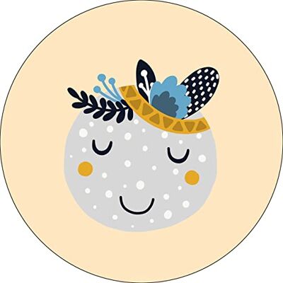 Bonateks , Okrągła podkładka pod mysz z nadrukiem cyfrowym, antypoślizgowy spód, do biura i domu, średnica: 22 cm Bonateks , Okrągła podkładka pod mysz z nadrukiem cyfrowym, antypoślizgowy spód, do biura i domu, średnica: 22 cm