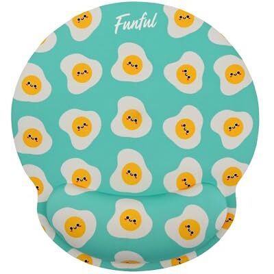 FUNFUL Ergonomiczna podkładka pod mysz z żelem Jajko z wesołym i antystresowym wzorem Podkładka pod mysz Kawai Podkładka pod nadgarstek, zmywalna ręcznie i antypoślizgowa, prezenty dla dziewcząt i FUNFUL Ergonomiczna podkładka pod mysz z żelem Jajko z wesołym i antystresowym wzorem Podkładka pod mysz Kawai Podkładka pod nadgarstek, zmywalna ręcznie i antypoślizgowa, prezenty dla dziewcząt i
