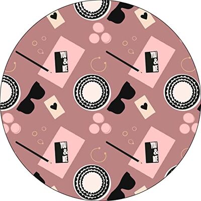Bonateks , Okrągła podkładka pod mysz z nadrukiem cyfrowym, antypoślizgowy spód, do biura i domu, średnica: 22 cm Bonateks , Okrągła podkładka pod mysz z nadrukiem cyfrowym, antypoślizgowy spód, do biura i domu, średnica: 22 cm