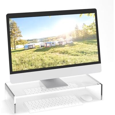 Relaxdays Akrylowy stojak na monitor, 10 x 50 x 20 cm Relaxdays Akrylowy stojak na monitor, 10 x 50 x 20 cm