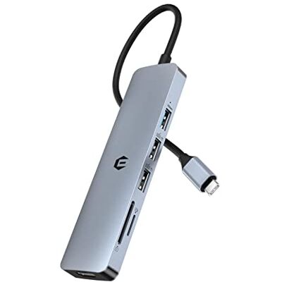 BIGBIG WON Adapter USB C, wielofunkcyjna stacja dokująca, koncentrator USB typu C, koncentrator USB 3.0, 6 w 1 USB C z 4K HDMI, USB 3.0, 2 USB 2.0, czytnik kart SD/TF do laptopa, Windows BIGBIG WON Adapter USB C, wielofunkcyjna stacja dokująca, koncentrator USB typu C, koncentrator USB 3.0, 6 w 1 USB C z 4K HDMI, USB 3.0, 2 USB 2.0, czytnik kart SD/TF do laptopa, Windows