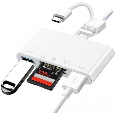 Carehabi Czytnik kart SD do iPhone'a, adapter kart SD USB C adapter kompatybilny z iPhone/iPad/Mac/Android Samsung, obsługuje SD/SDHC/SDXC/MMC Carehabi Czytnik kart SD do iPhone'a, adapter kart SD USB C adapter kompatybilny z iPhone/iPad/Mac/Android Samsung, obsługuje SD/SDHC/SDXC/MMC