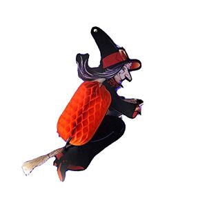 BaronHong 3-pak Halloween 3D papierowe nawiedzone wiszące dekoracje sufitowe (czarownica, M)