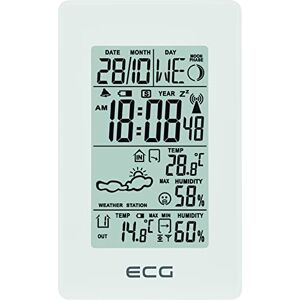 Stacja pogody ECG MS 100 z bezprzewodowym czujnikiem zewnętrznym, LCD, zegar, alarm Stacja pogody ECG MS 100 z bezprzewodowym czujnikiem zewnętrznym, LCD, zegar, alarm