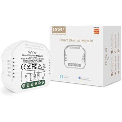 MOES Inteligentne WiFi Bezprzewodowy Ściemniacz Lumiere DIY Alexa, Rozmiar MiNi, Smart Life Tuya pilot zdalnego sterowania, kompatybilny z Google Home Alexa, 2 Gang MOES Inteligentne WiFi Bezprzewodowy Ściemniacz Lumiere DIY Alexa, Rozmiar MiNi, Smart Life Tuya pilot zdalnego sterowania, kompatybilny z Google Home Alexa, 2 Gang