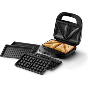 Philips Opiekacz do kanapek z serii 5000 – 3 zestawy płyt do panini, tostów i gofrów, Nieprzywierające płyty grillowe, Szczelnie zamykane płytki, Moc 750 W, Czarny (HD2350/80) Philips Opiekacz do kanapek z serii 5000 – 3 zestawy płyt do panini, tostów i gofrów, Nieprzywierające płyty grillowe, Szczelnie zamykane płytki, Moc 750 W, Czarny (HD2350/80)